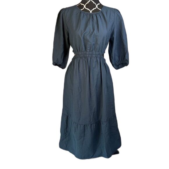 Isabel by Ingrid + Isabel Blue Cut Out Waist Sides Midi Maternity Dress Size XS - Picture 2 of 16